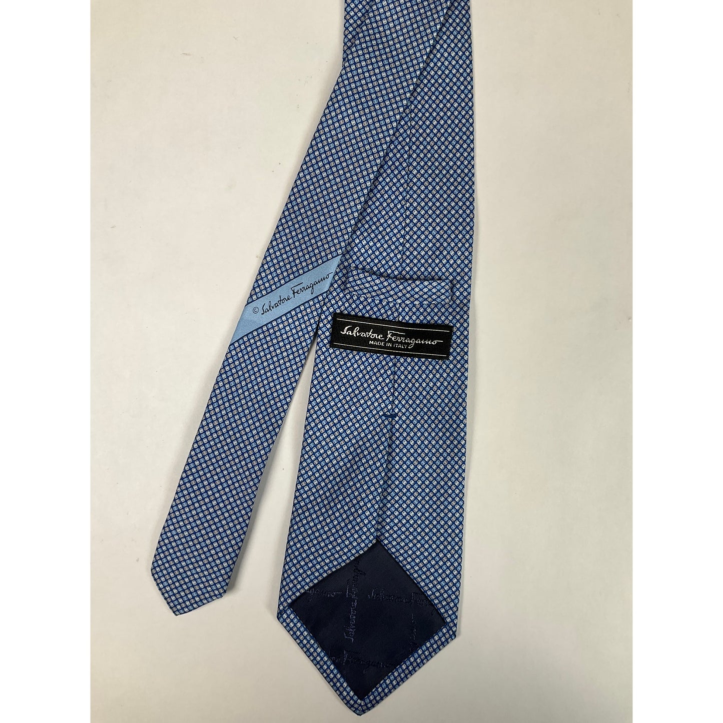 Mens Salvatore Ferragamo Blue Dot Tie | No Box