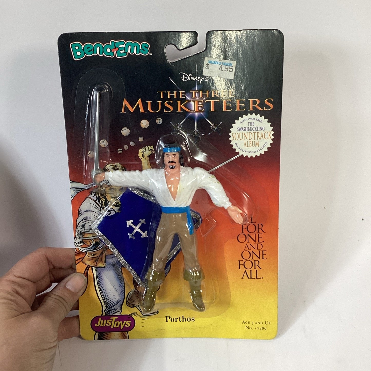 VTG 1998 Bend-Ems THREE MUSKETEERS 3 Pc. Action Figure Set by Just Toys, New