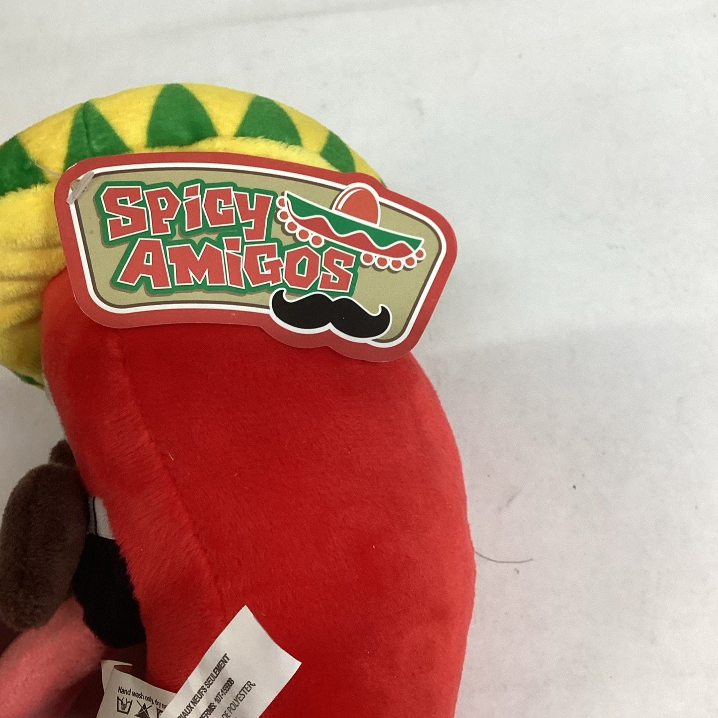 8" Spicy Amigos Hot Sauce Bottle Mustache Plush Muy Caliente Tongue Good Stuff