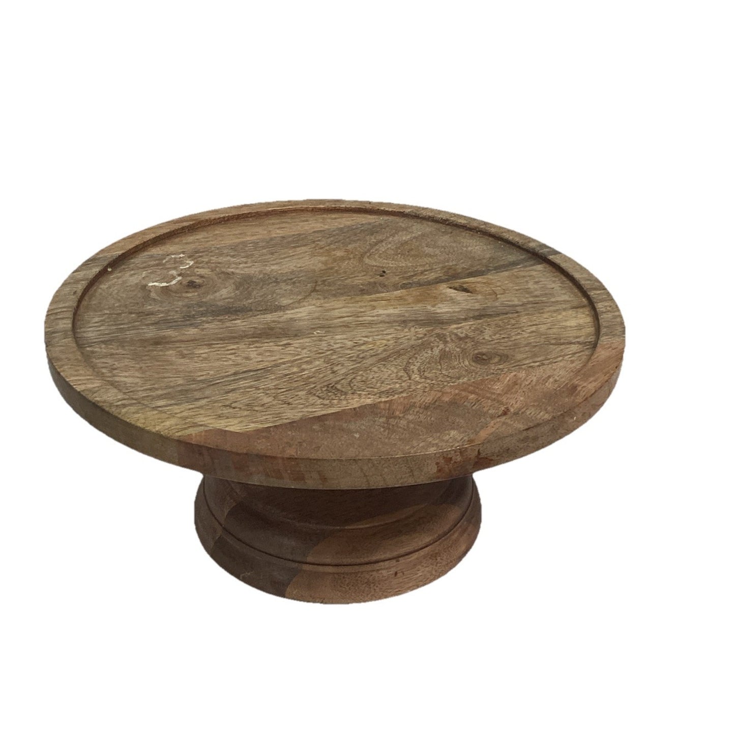 Rustic Farmhouse Decor Wooden Cake Stand - 11.5”Dx5”H - Made In India