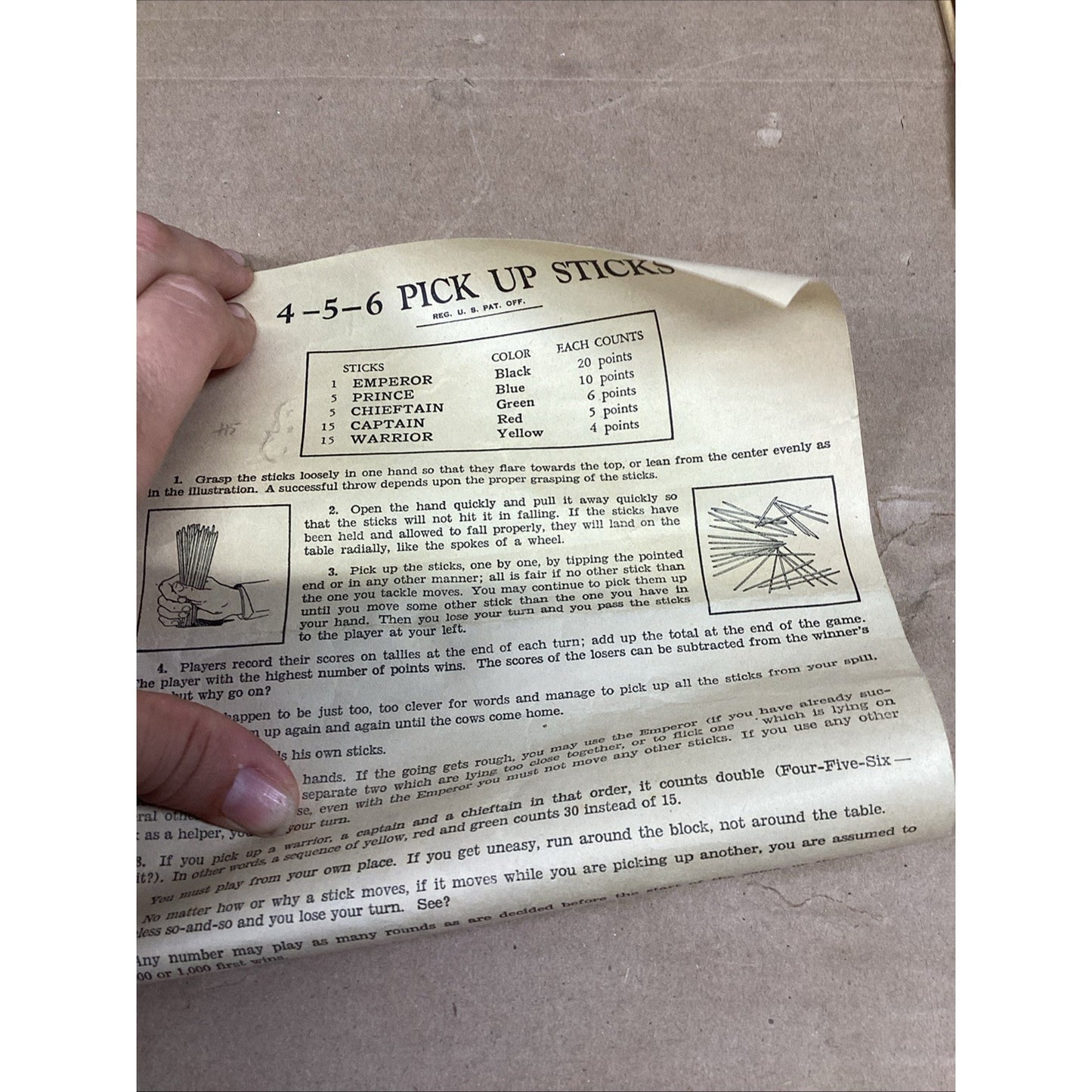 Vintage 456 Pick Up Stix The Continental Game w/ Instructions