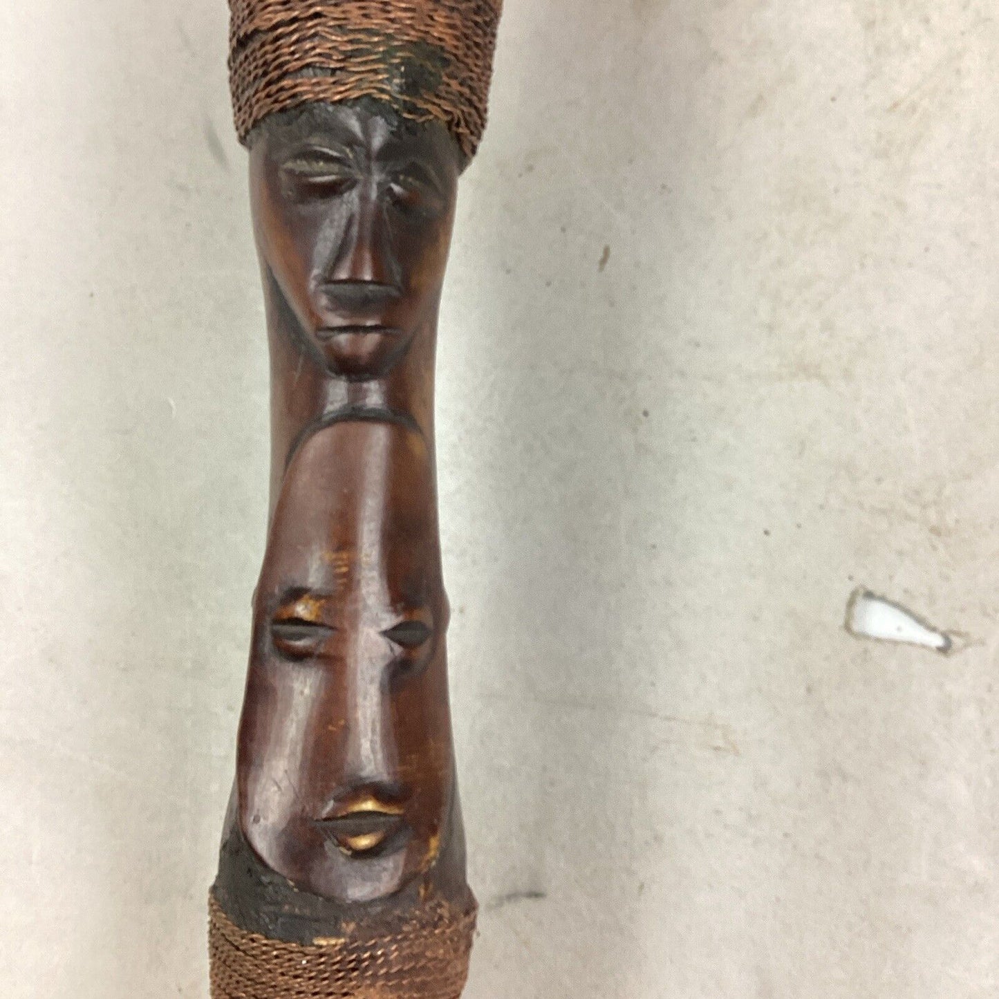 Set Of 2 Hand Carved Totem Canes