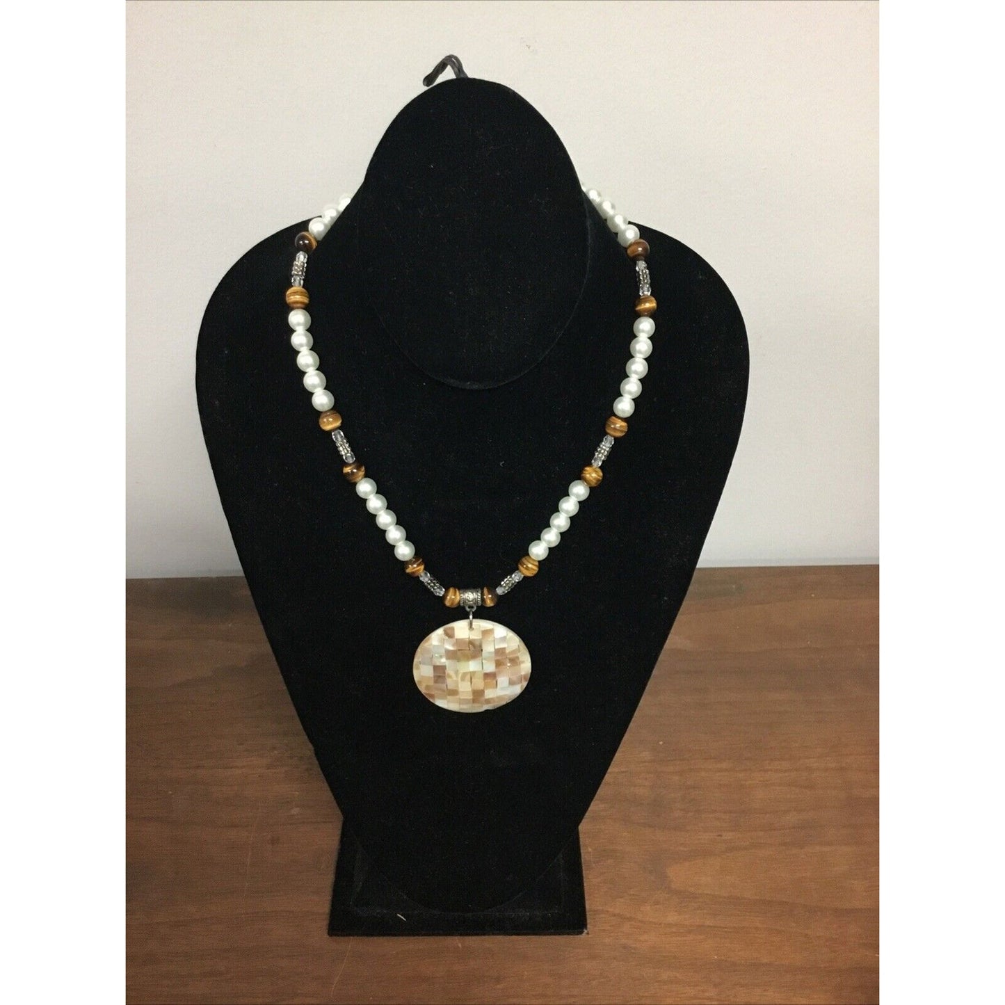 Colored Necklace With Faux Pearl Detailing