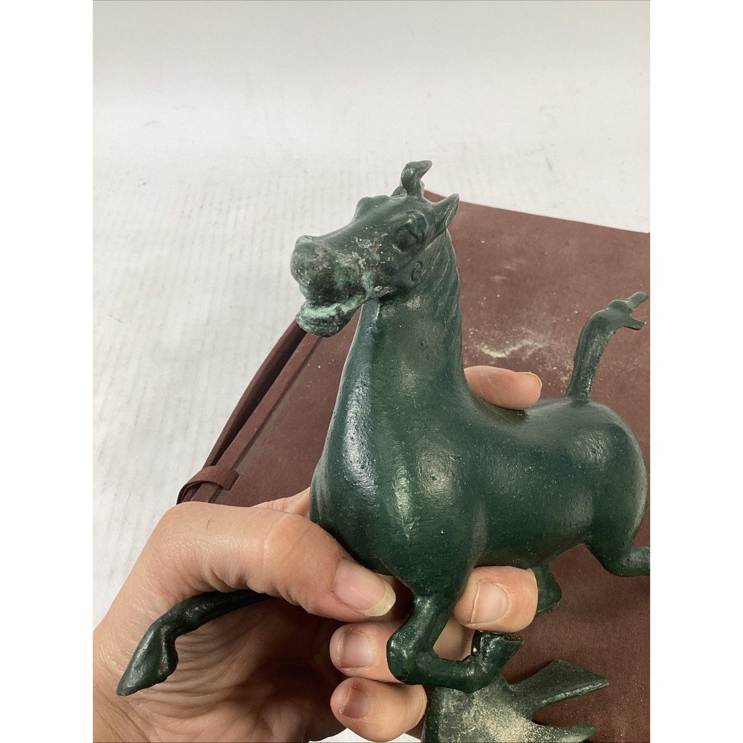 Vintage Chinese Flying Horse Of Gansu 8” Length Bronze Sculpture In case