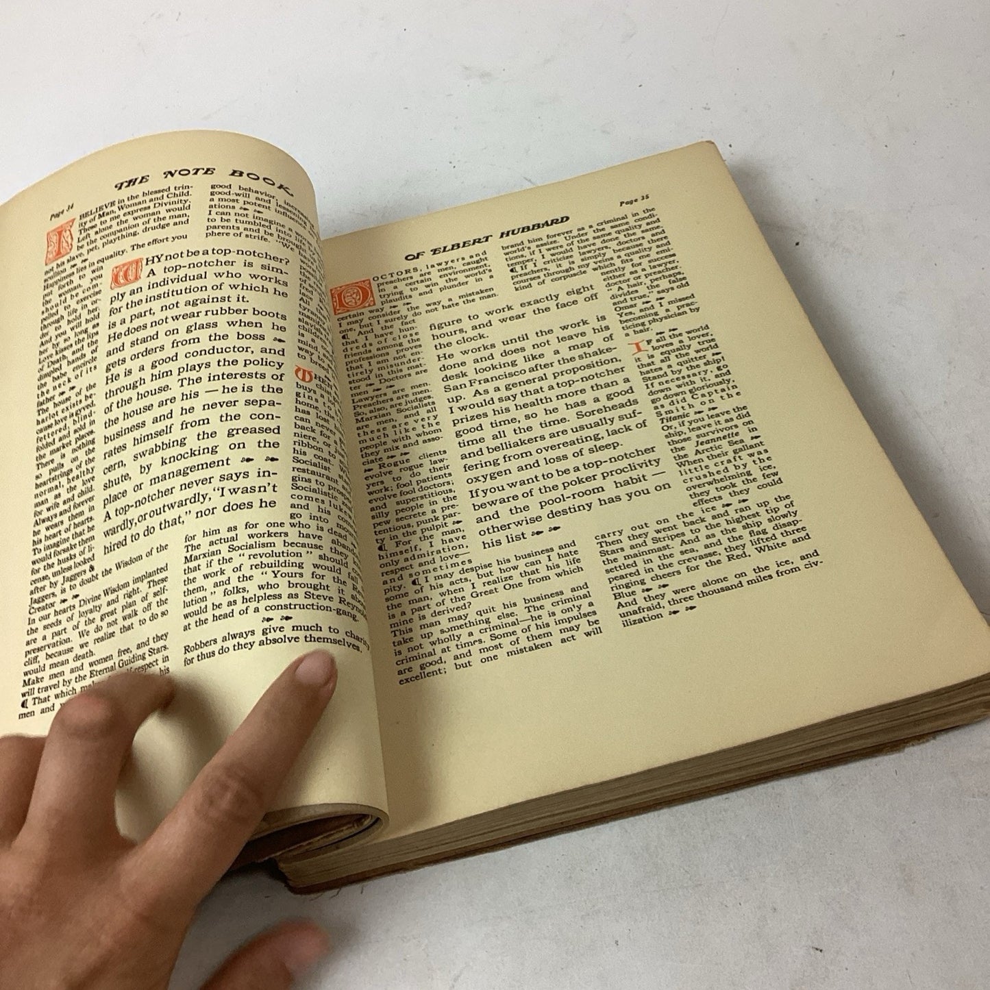 Antique 1927 Note Book of Elbert Hubbard Roycroft #8603