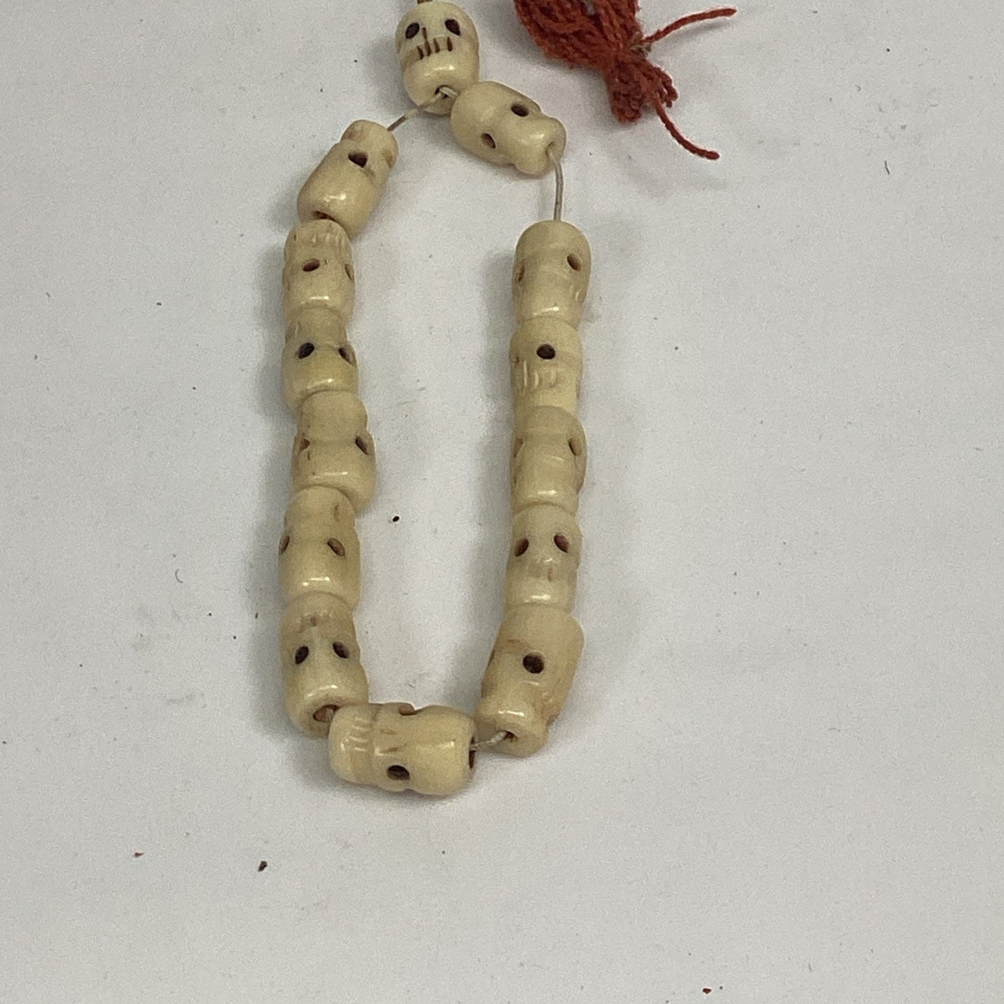 Antique Hand Carved 14 Skulls Praying Beads
