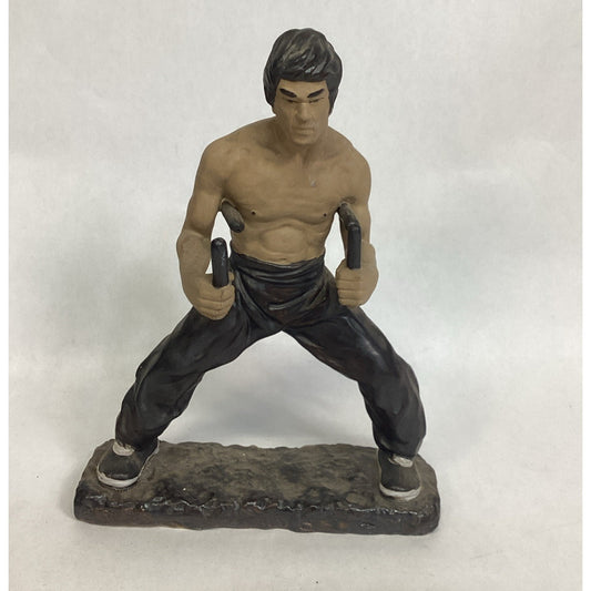 Bruce Lee Ceramic Sculpture Nunchucks Fighter - NOS