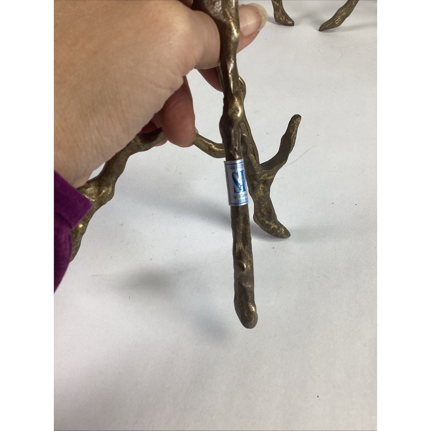 4 San Pacific Intl SPI Metal Gold Plate Pic Holder with Branches/Woodland Theme