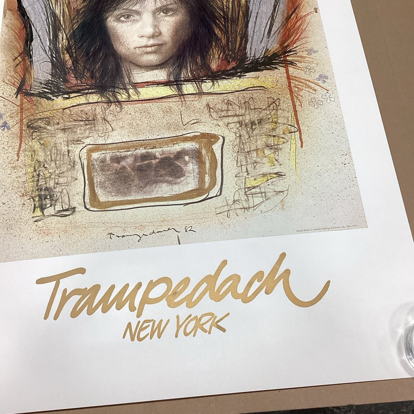 1982 Trampedach New York Abstract Art Poster - 39.25x27.25”