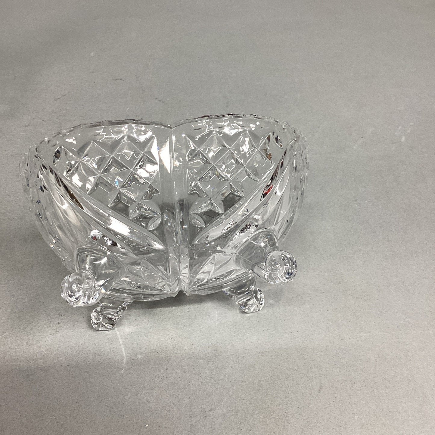 VTG Lead Cut Crystal Covered Candy Dish Spire Pinwheel Footed