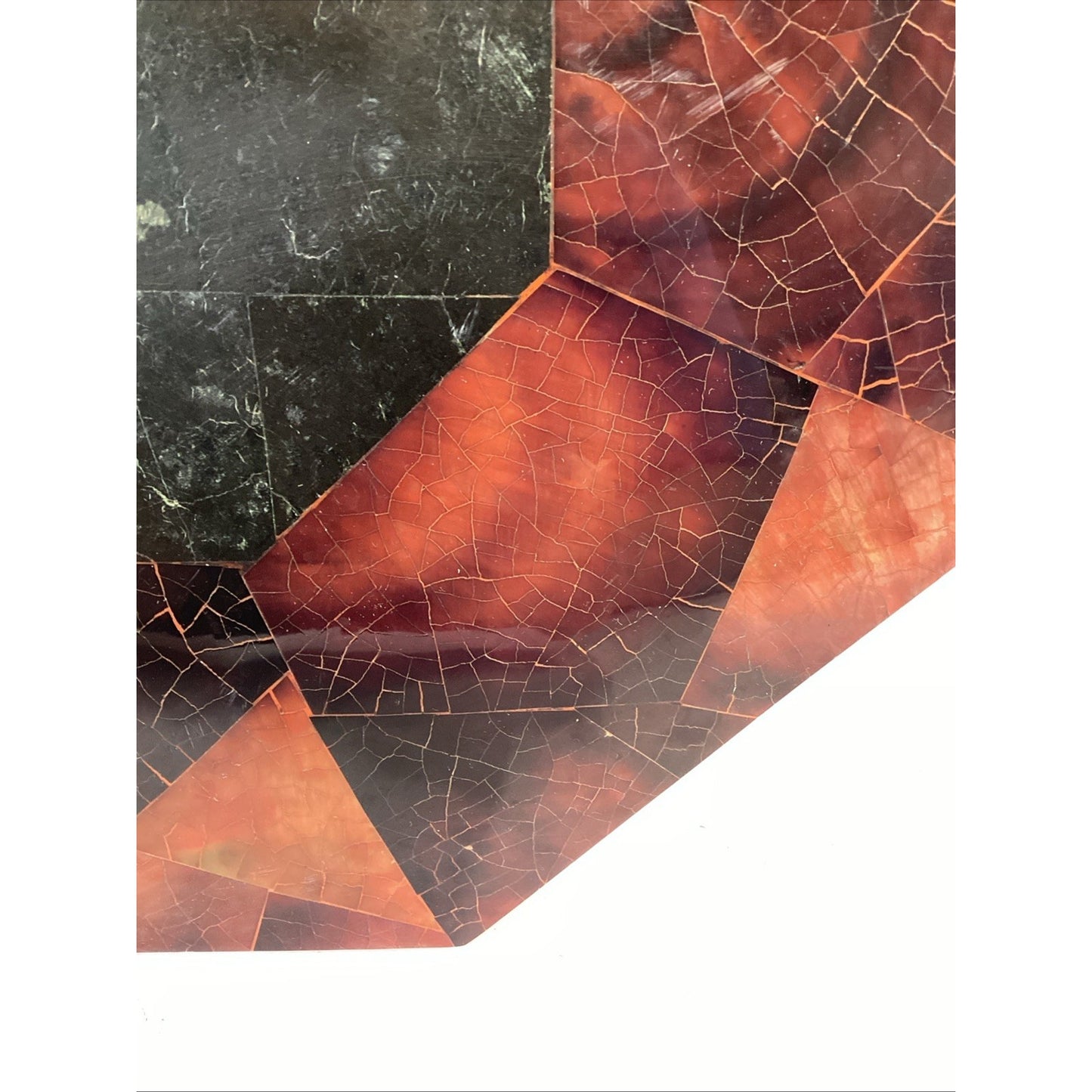 Octagonal Shaped Faux Marble Charcuterie Cheese Board - 15” - Felt Backing
