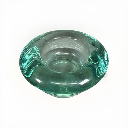 Vintage Mint Green Glass Bowl Trinket Dish Ashtray