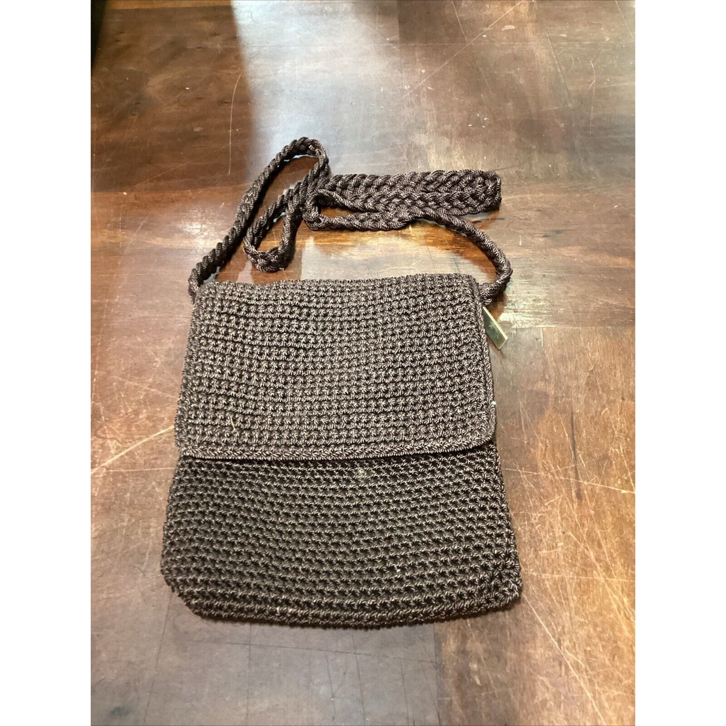 THE SAK Brown Crochet Crossbody Bag Purse
