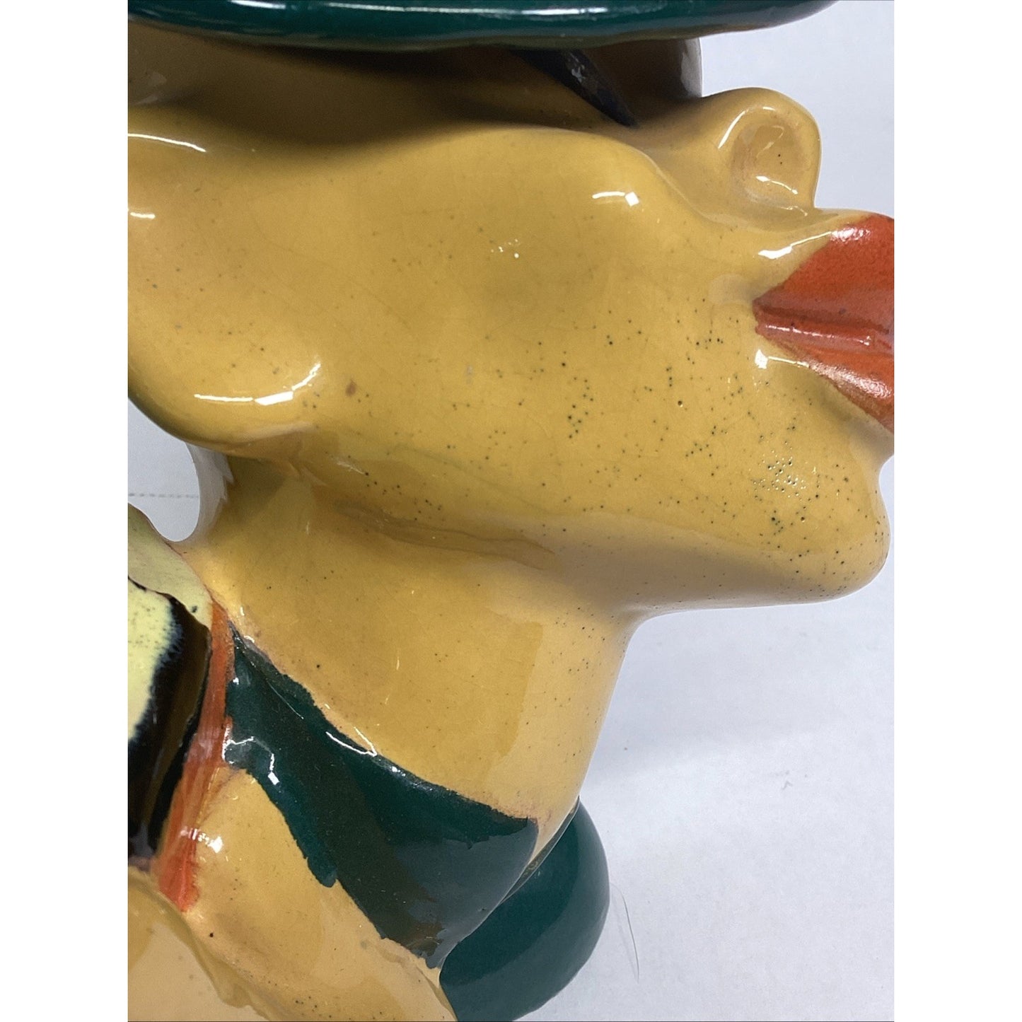 Whimsical Vintage Ceramic Minstrel Candy/Nut Dish Sculpture Figurine
