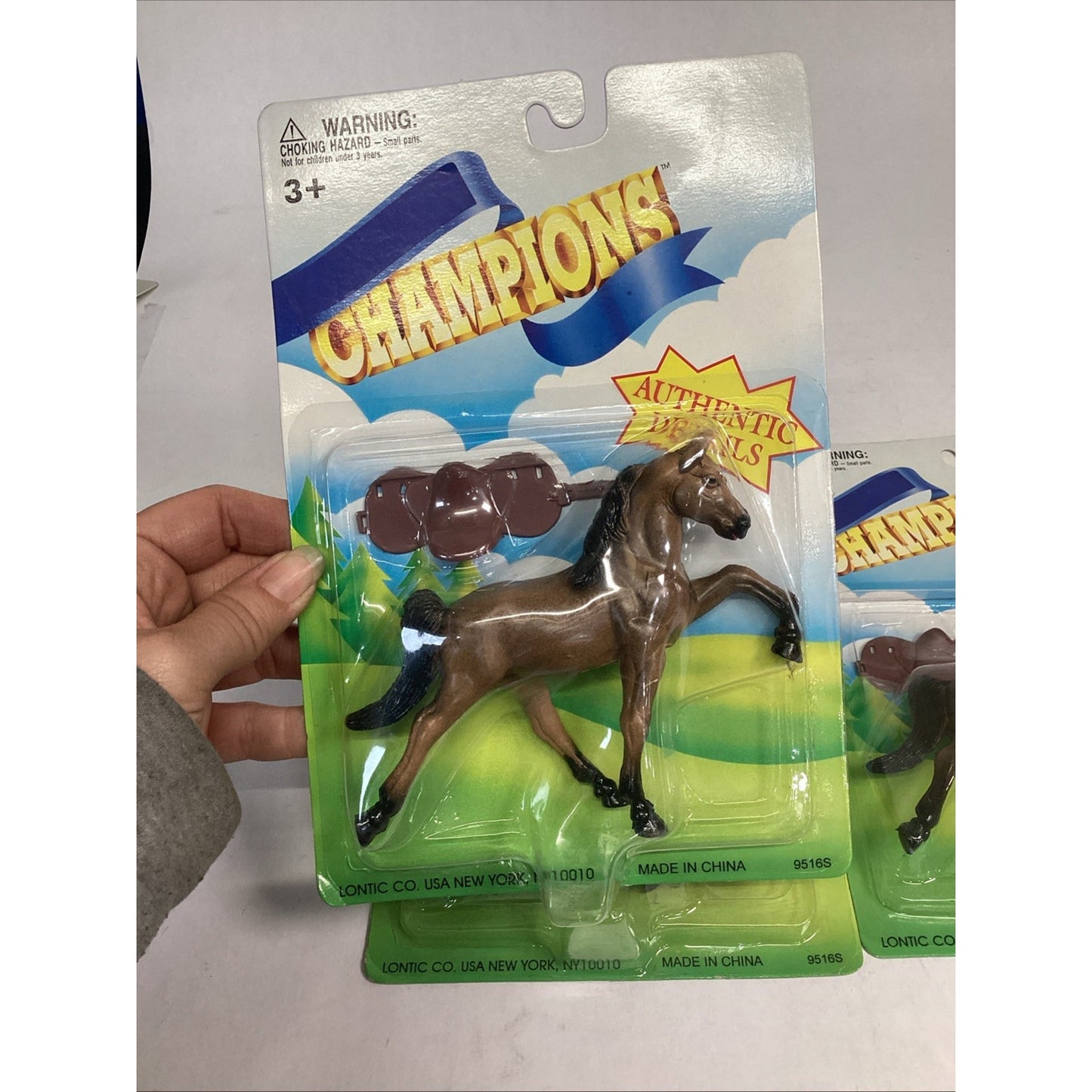 LOT Of 6 NEW Vintage LONTIC CO. Blue Ribbon Champions HORSES w/Saddles - New