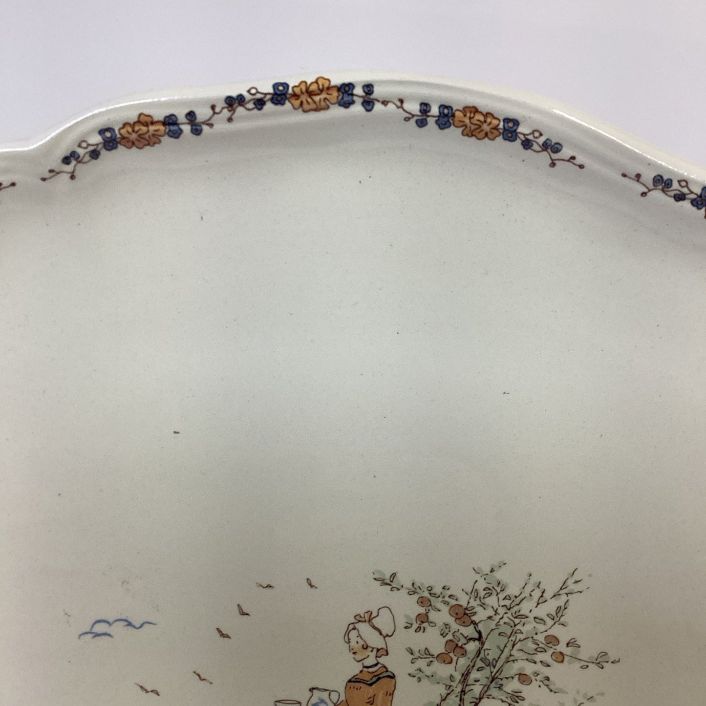 Sarreguemines Enfants Richard Large Round Cake Pastry Platter Dish - 13.25”D