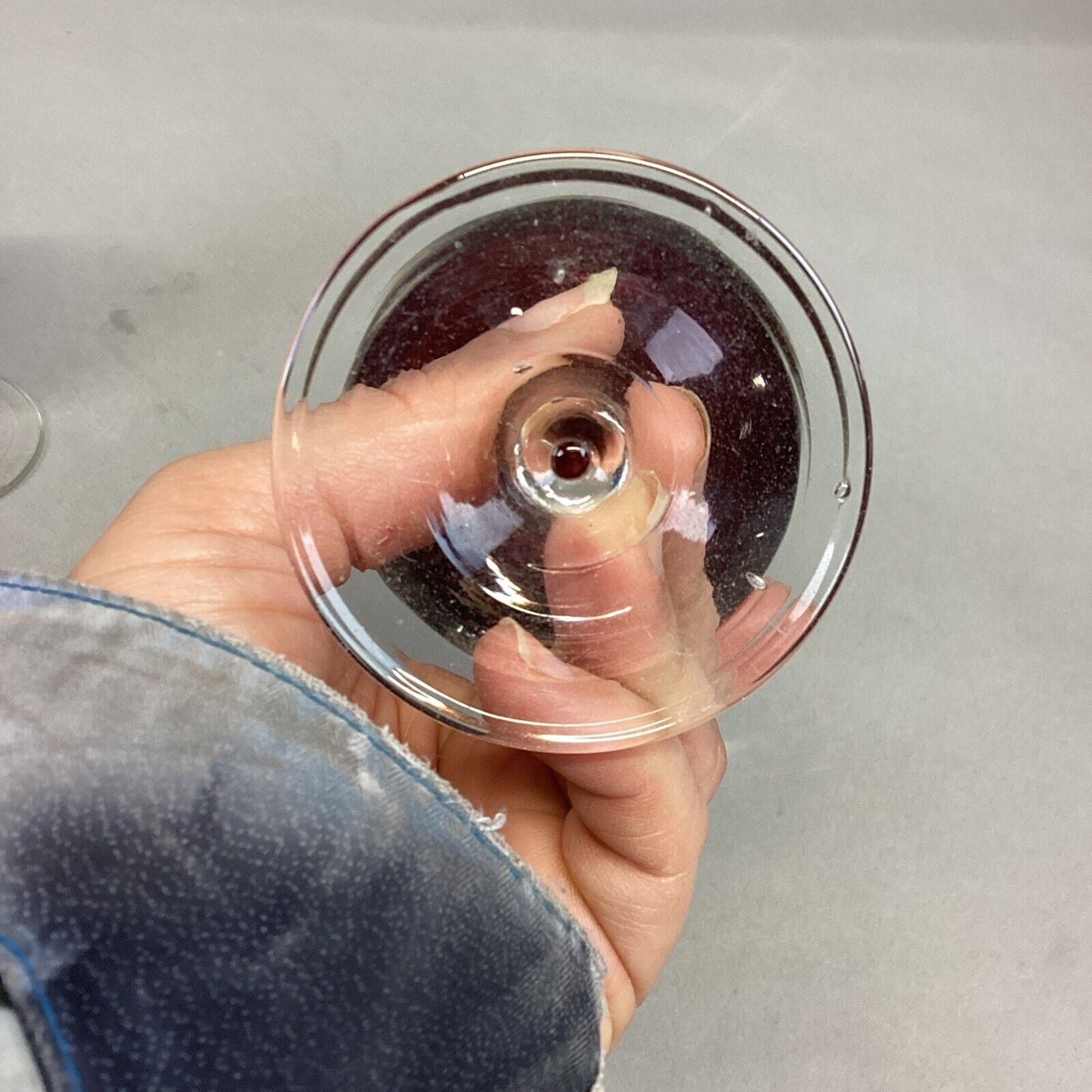 Set Of 2 Red Wine Glasses with Clear Stem - 4.75”