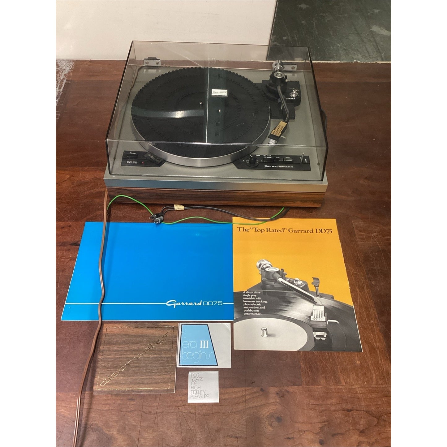 VINTAGE GARRARD DIRECT DRIVE DD75 TURNTABLE W/ MANUAL