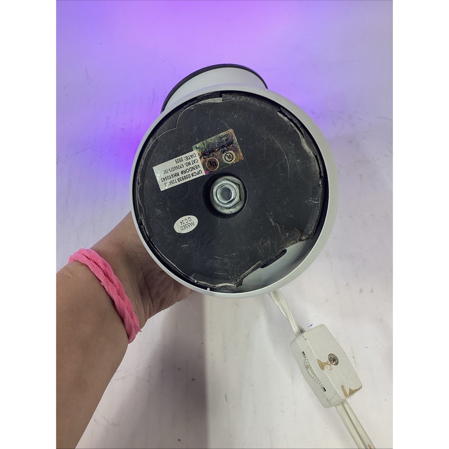 Portable Luminaire Lamp Spotlight With Red/White/Blue Lightbulb