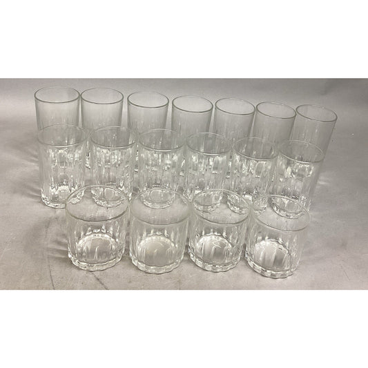Set Of 19 Fortecrisa Glass Tumblers - 3 Sizes - Made In Mexico