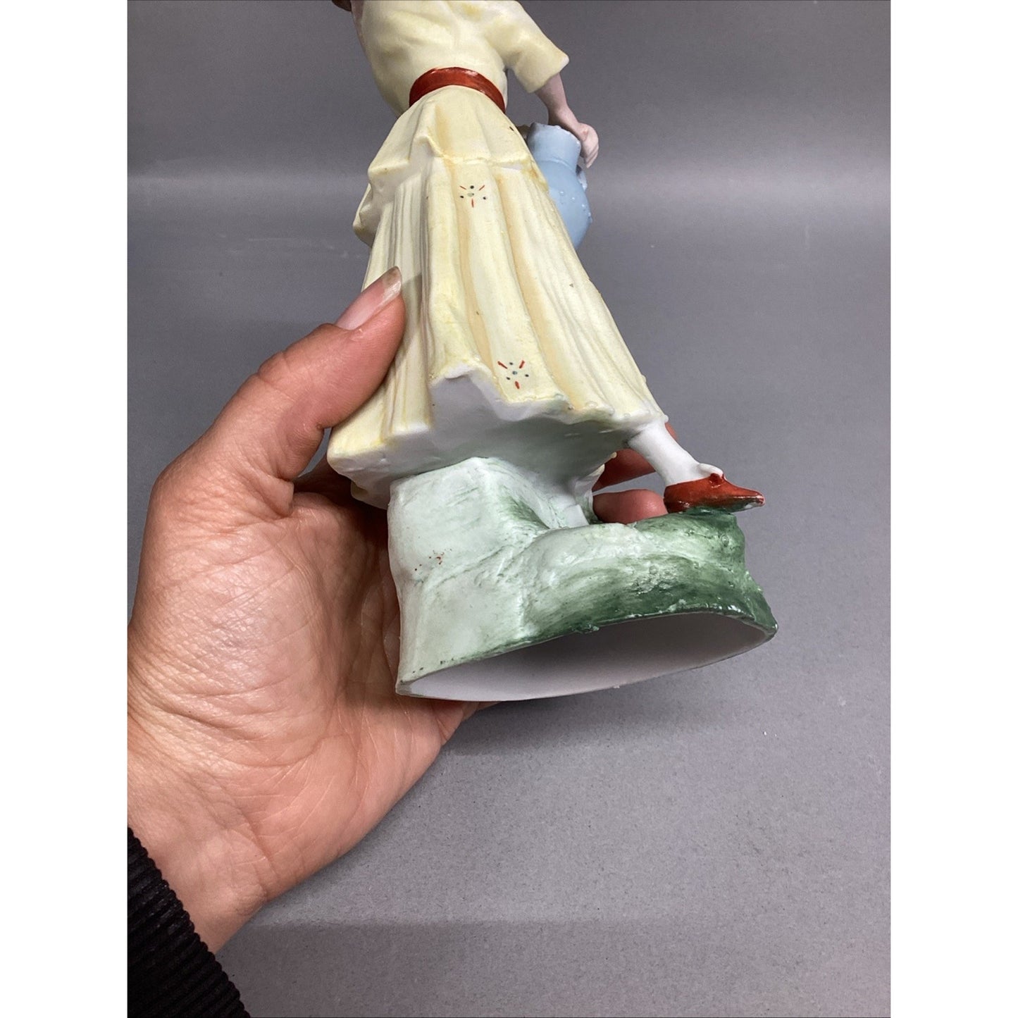 Vintage Porcelain Figurine - Woman Holding Jug Of Water - 8”H