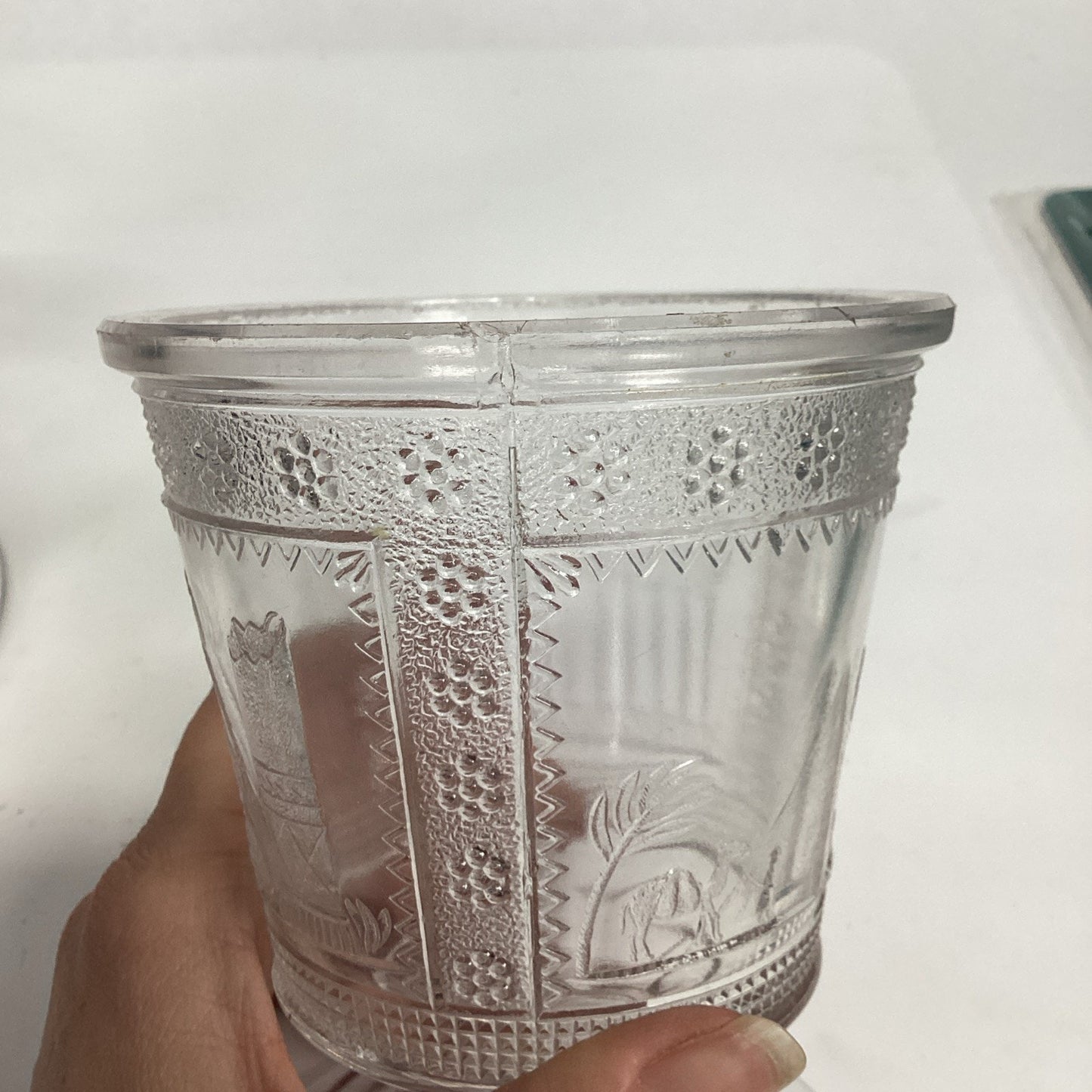 Antique 1880’s EAPG ADAMS & CO EGYPTIAN SPHINX PATTERN GLASS SPOONER