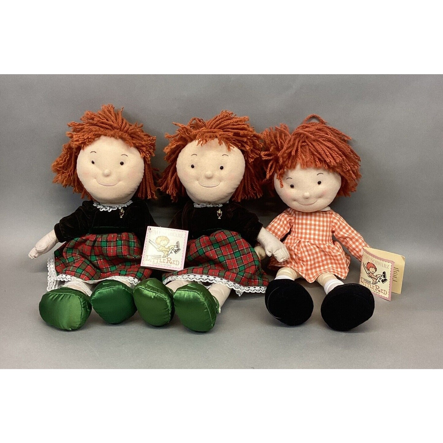 Set Of 3 - 1999 Fao Schwarz LITTLE RED DOLL - World One Trade Center 9/11