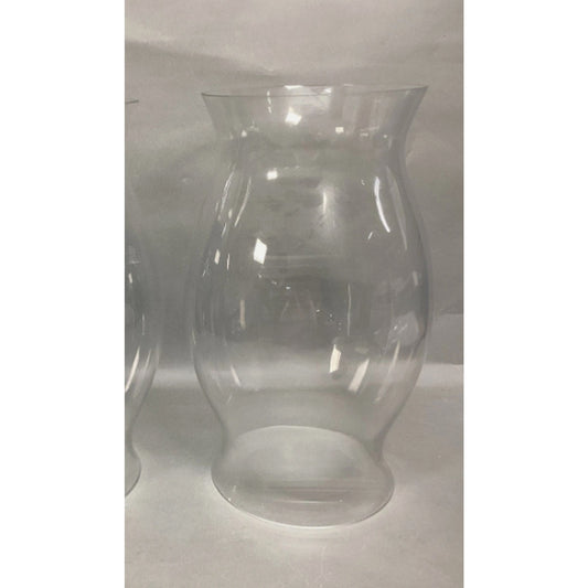 Vintage Large Hurricane Lamp Shade Clear Glass - 16.75"H