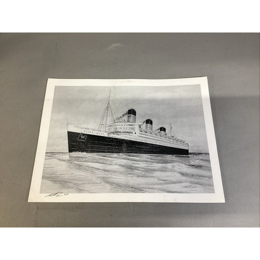 Queen Mary Ship Art Print - 16x12”