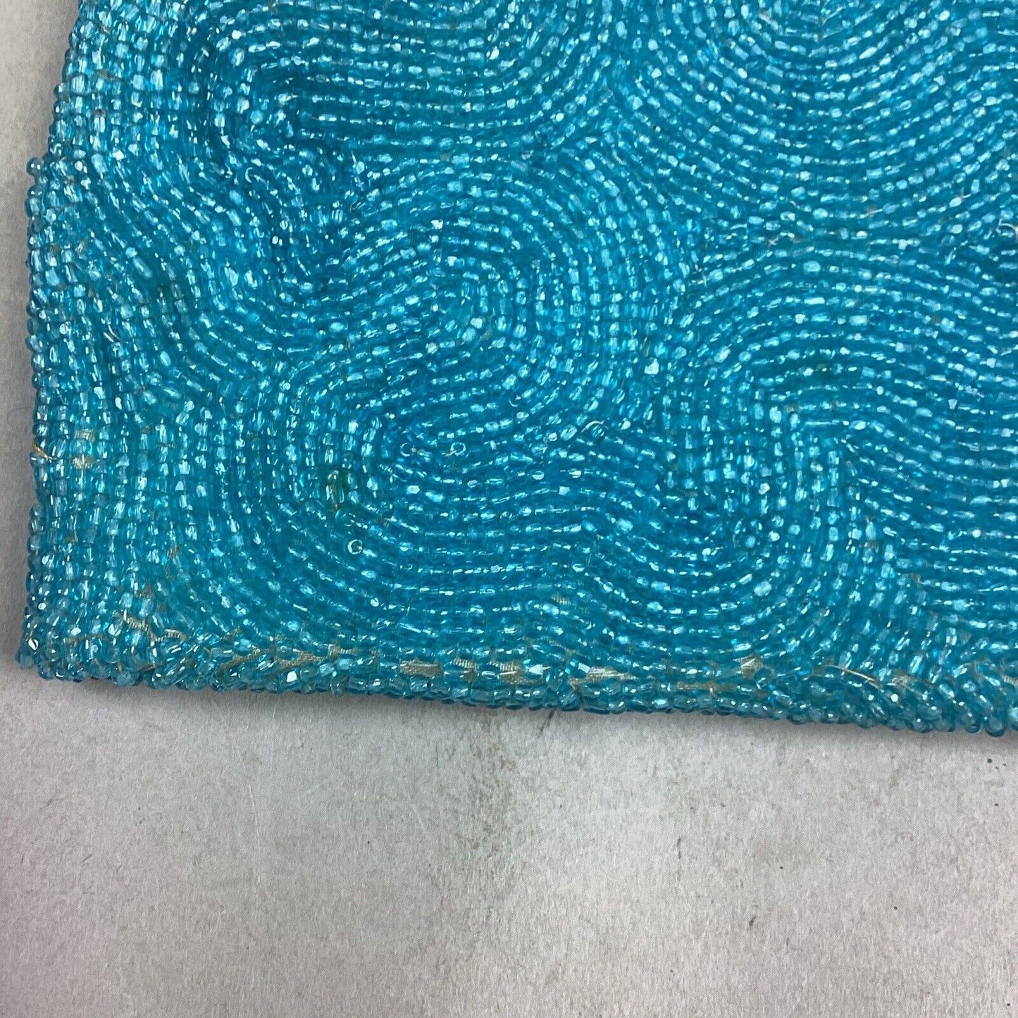 Coblentz Teal Blue Beaded Clutch Purse