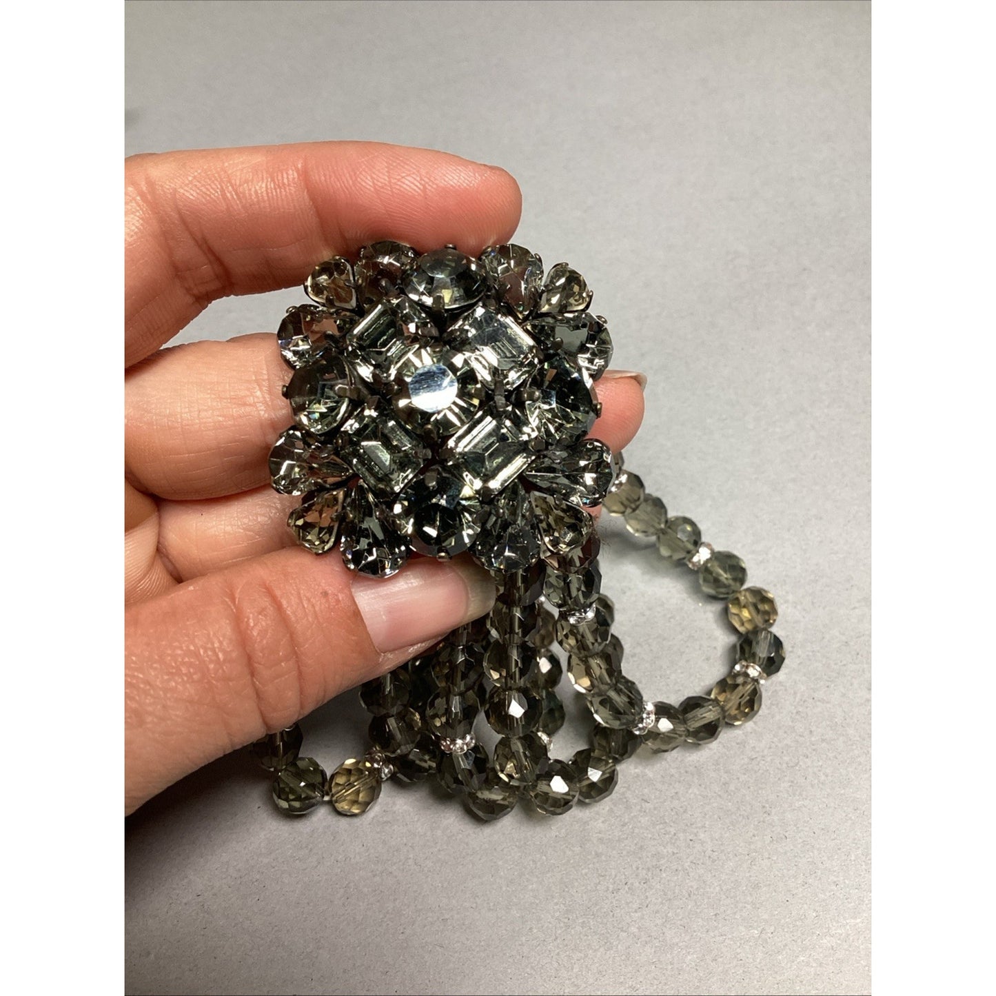 Vintage Women’s Cluster Beaded 5 Strand Stretch Bracelet