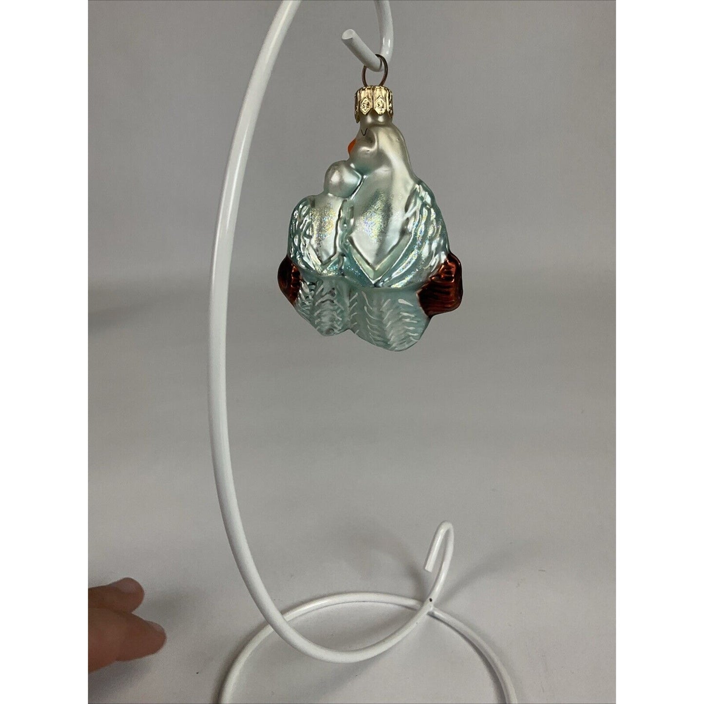 Christopher Radko Handblown Glass Christmas Ornament Lovebirds Doves w/ Roses