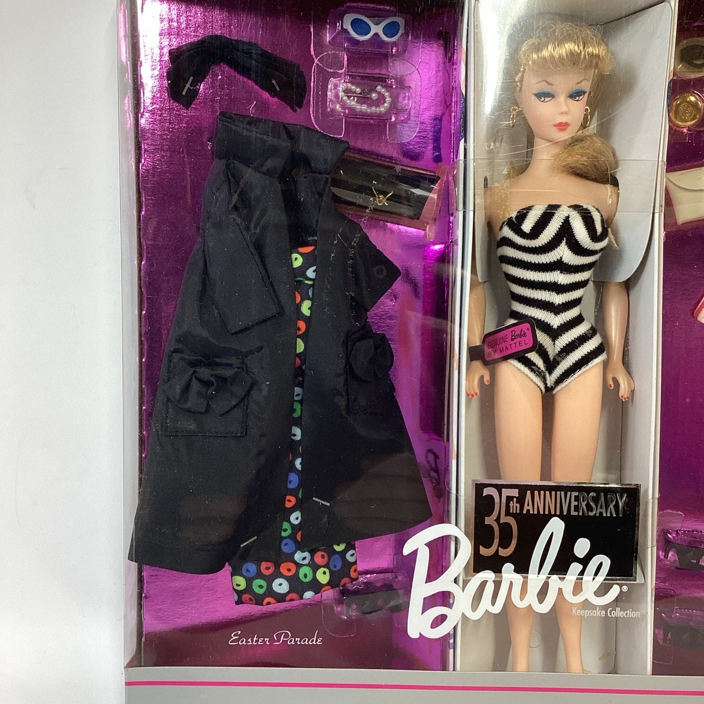 Barbie 35th Anniversary Barbie Doll, Fashions & Package 1959 Reproduction NOS