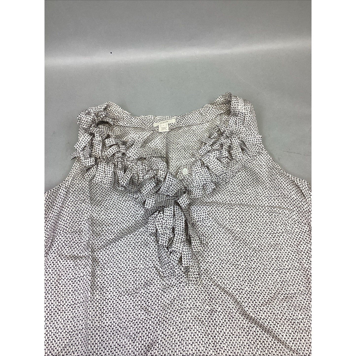 J. Crew Women’s 100% Silk Ruffled Tank Top - Size 8