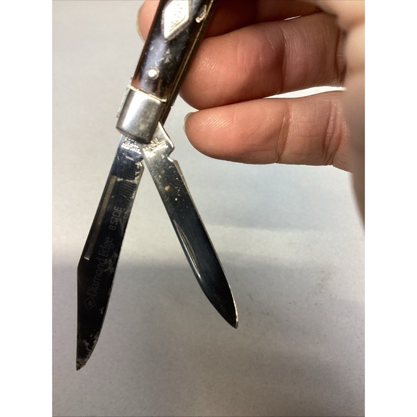 VINTAGE IMPERIAL PROV USA 851 DE - 2 BLADE DIAMOND EDGE STAINLESS POCKET KNIFE