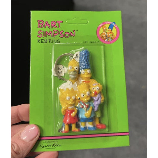 Vintage 1990 The Simpsons Family Key Ring Key Chains - New Old Stock Unpunched