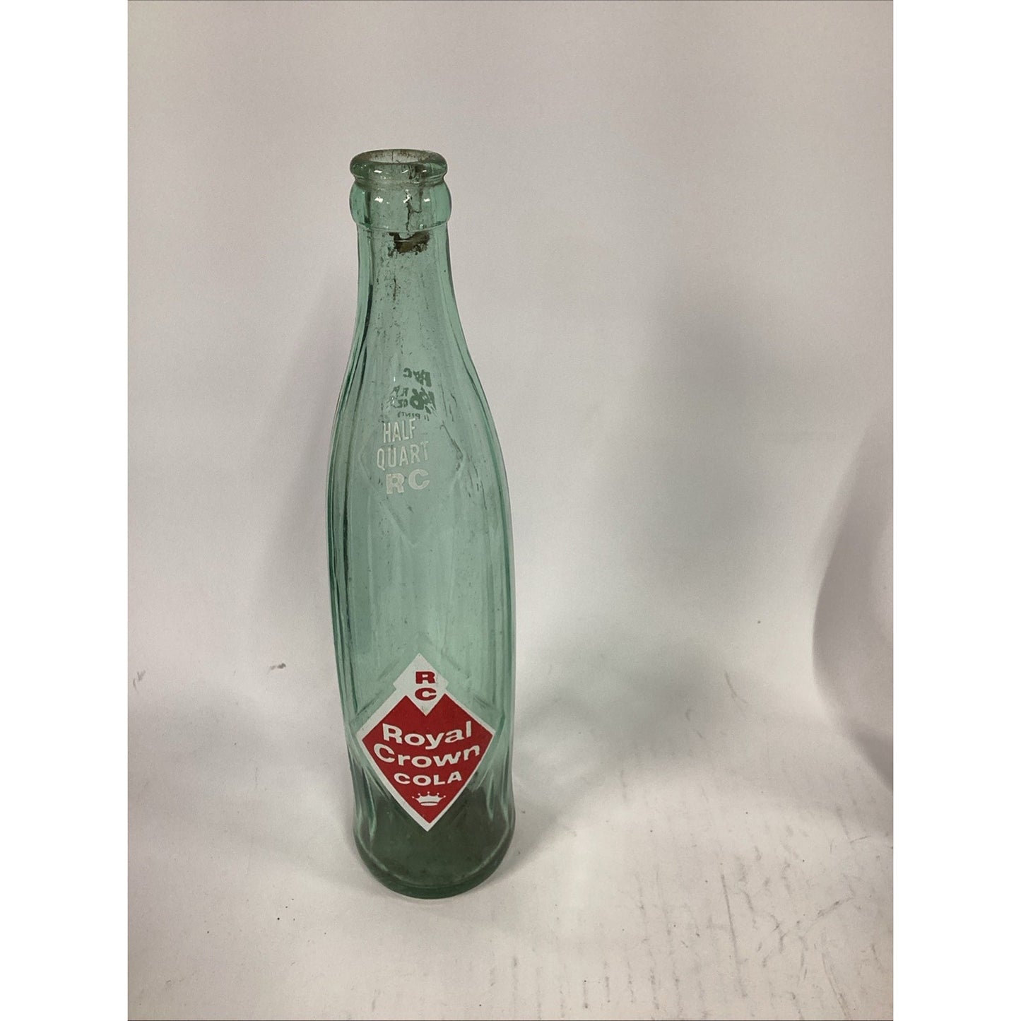 Vintage 16 Oz Royal Crown Cola Bottle & 7 Oz Canada Dry Seltzer Glass Bottle