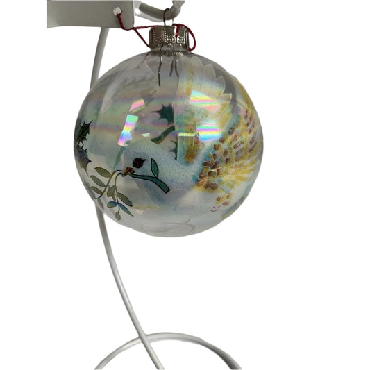 Gigi Clear Ball Christmas Ornament With Doves And Mistletoe (enamel)