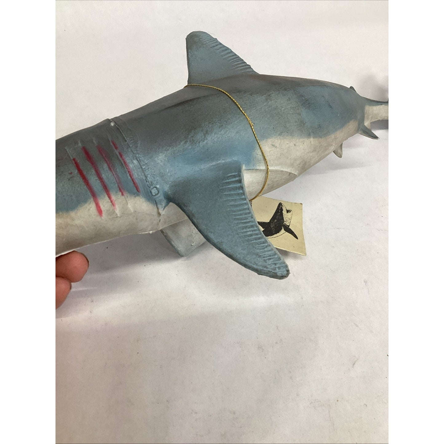 Vintage 1995 Rubber Great White Shark Toy - #10084 - 13”L