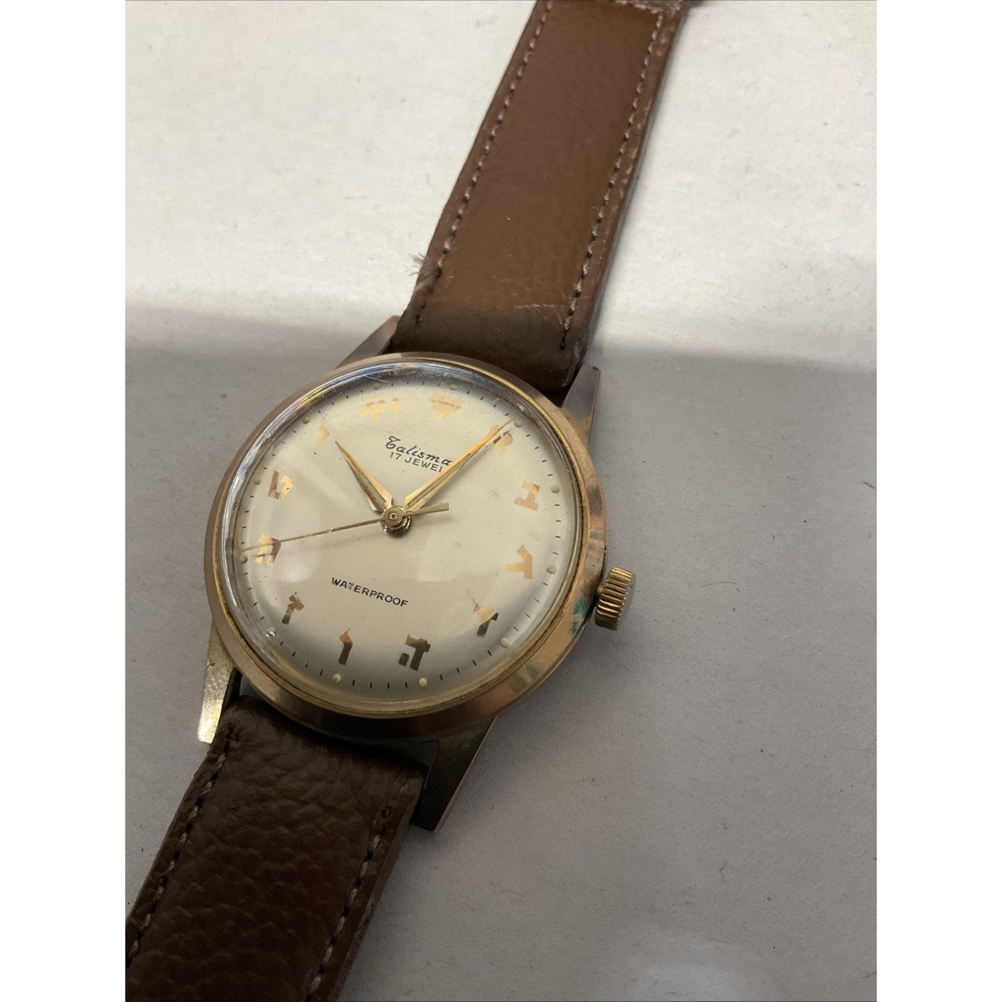 Rare Watch Talisman Jewish numerals Swiss Made 1950s Watch