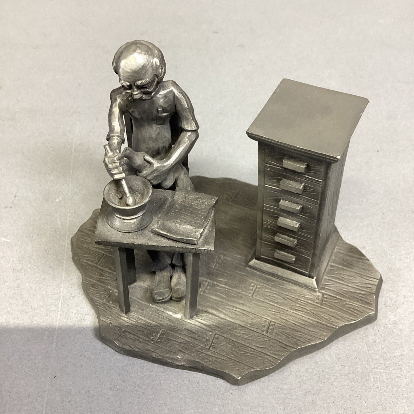 Heritage Pewter Apothecary Compounding Pharmacist Figurine, 3 1/2" Tall