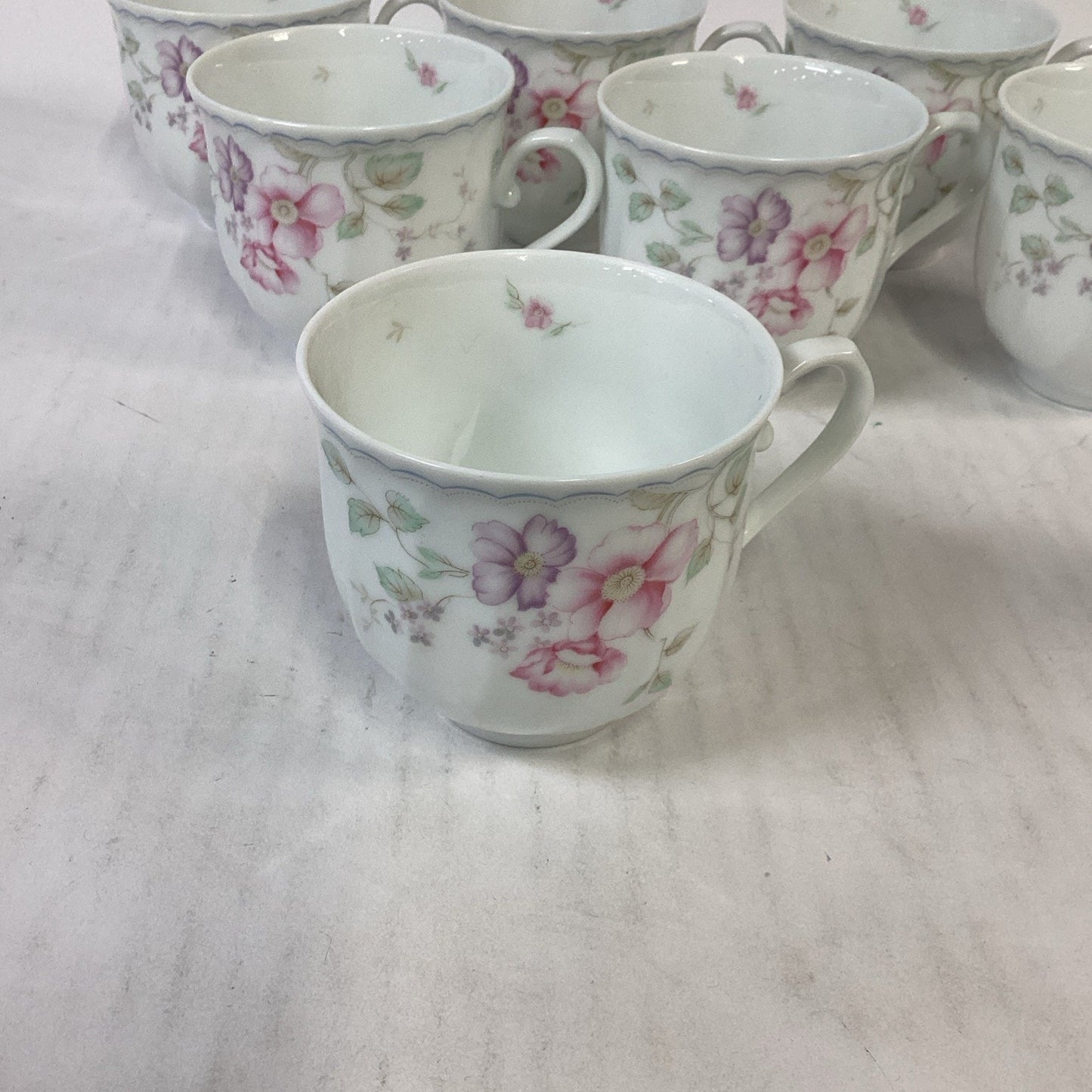 Lot Of 10 Mikasa L9711 Renee Tea Cups, Creamer And Sugar