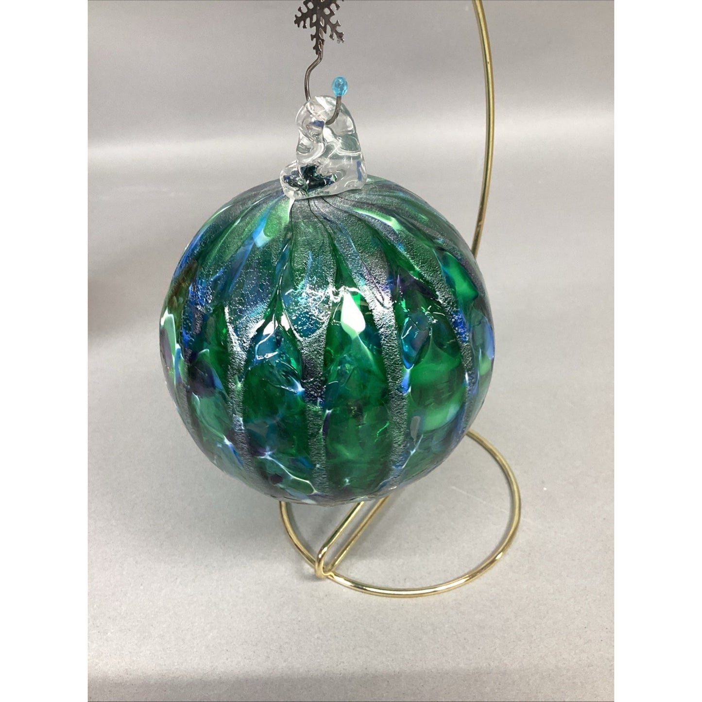 Set Of 3 Hand Blown Glass Christmas Ornaments With Ornament Hangers