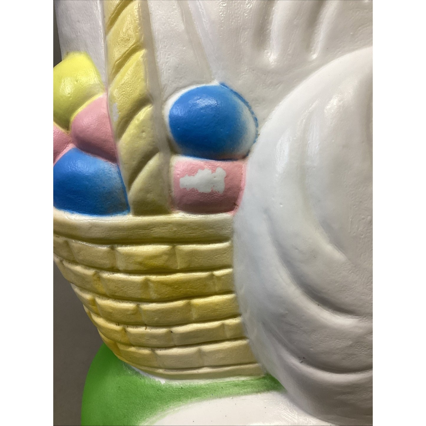 Vintage 1993 Light Up Blow Mold Easter Bunny W/ Easter Eggs Basket - 30”H