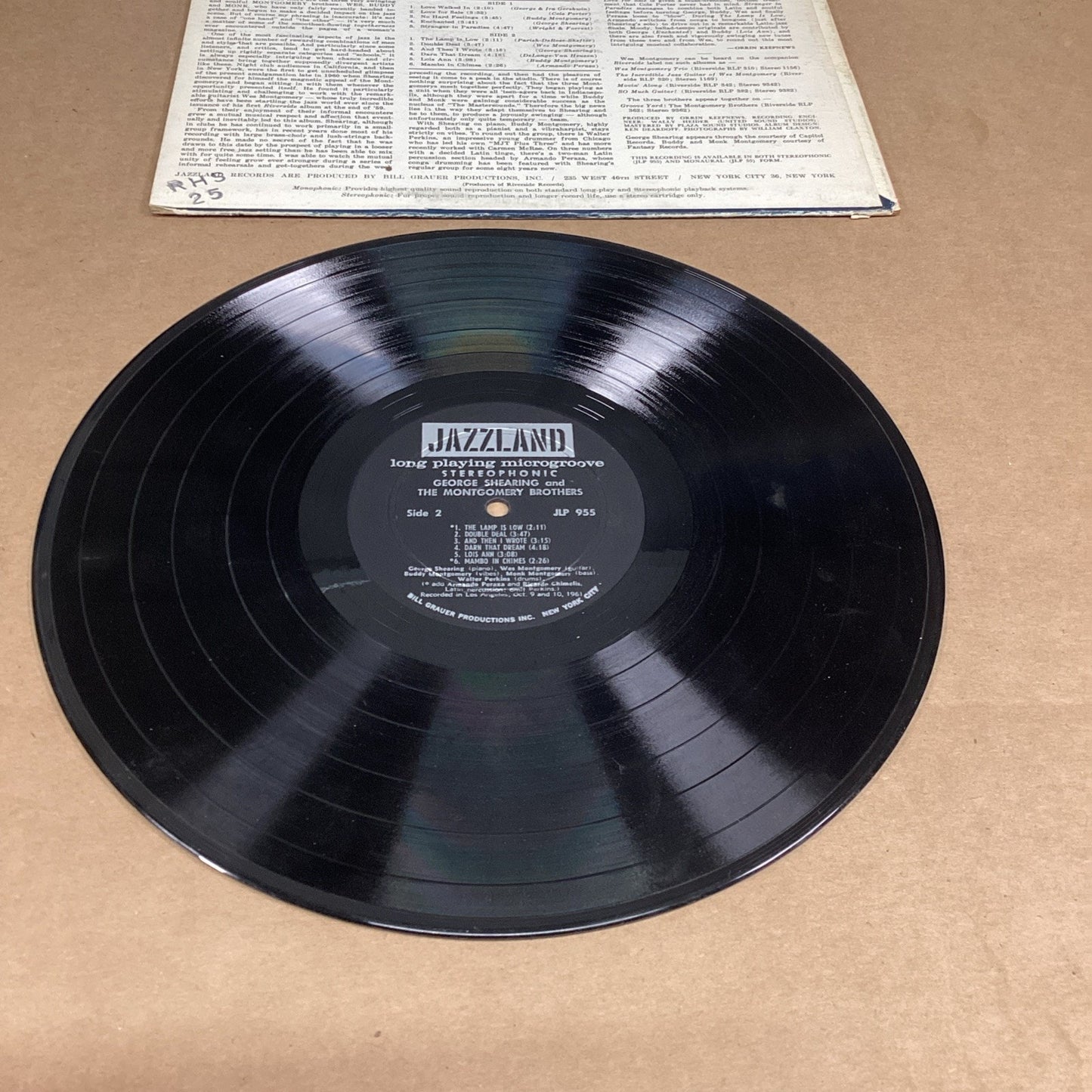 GEORGE SHEARING AND THE MONTGOMERY BROTHERS (1961) - 12" Vinyl Record LP