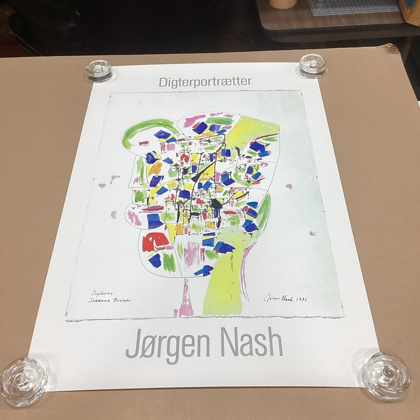 Jorgen Nash 1985 Digterportraetter Abstract Art Poster - 35.75x24”