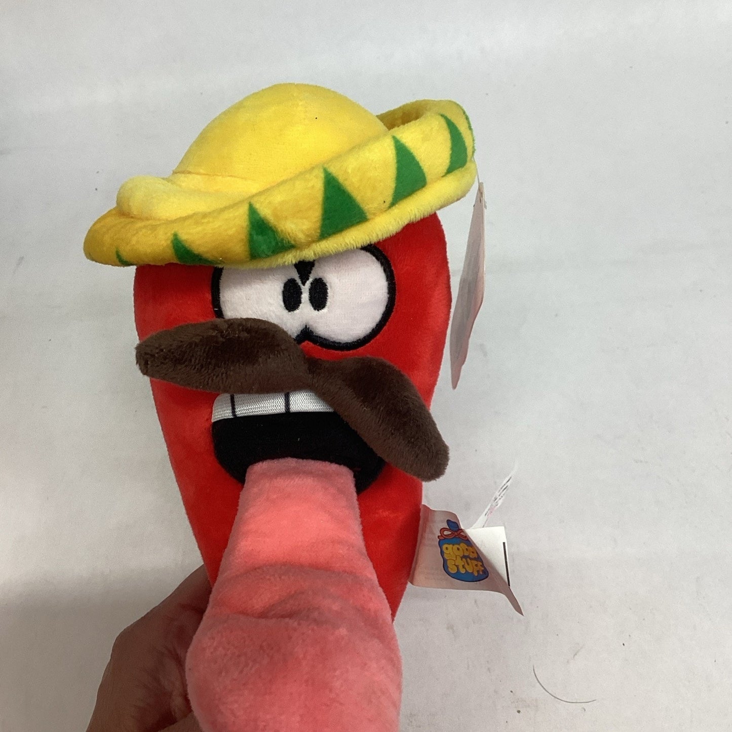 8" Spicy Amigos Hot Sauce Bottle Mustache Plush Muy Caliente Tongue Good Stuff