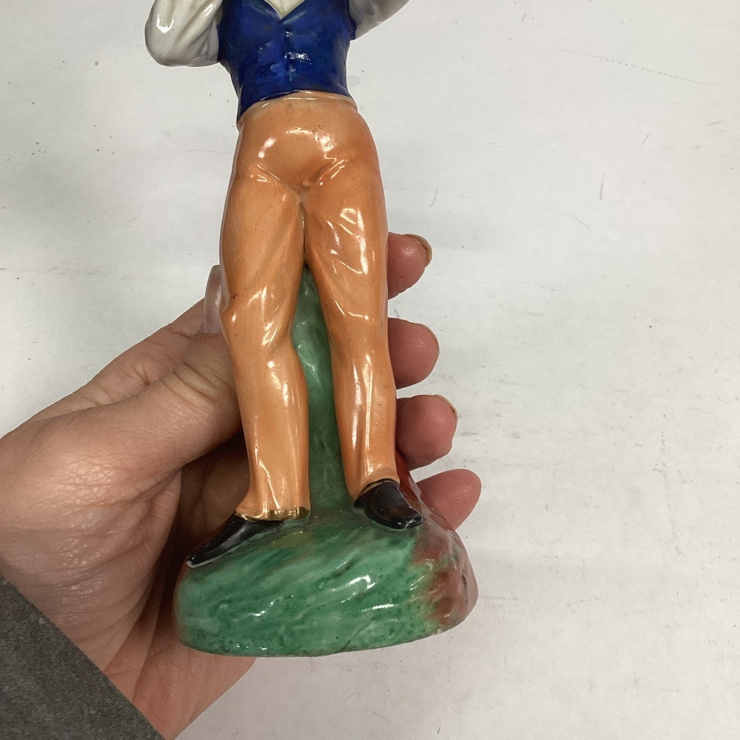 Antique Staffordshire Figurine Of A Man Playing A Flute