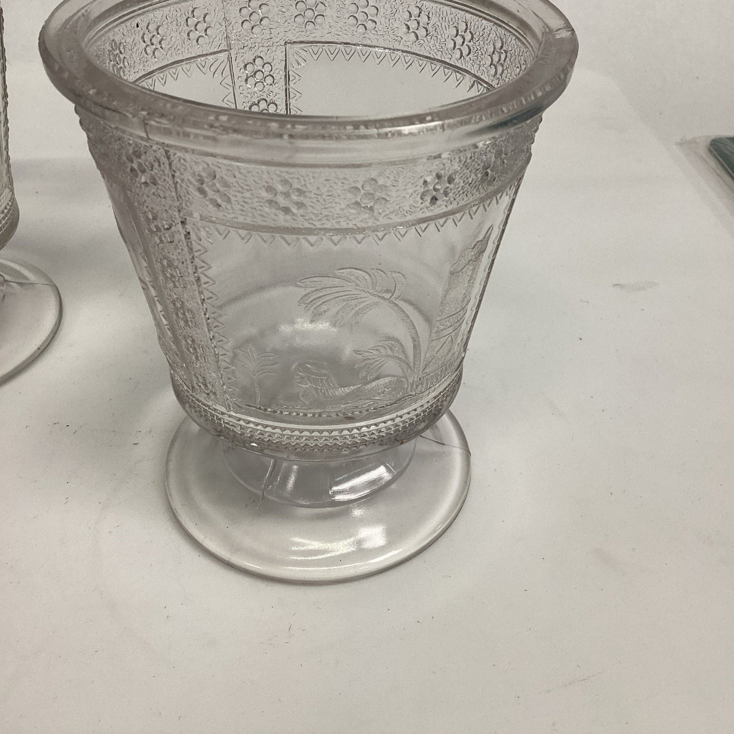 Antique 1880’s EAPG ADAMS & CO EGYPTIAN SPHINX PATTERN GLASS SPOONER