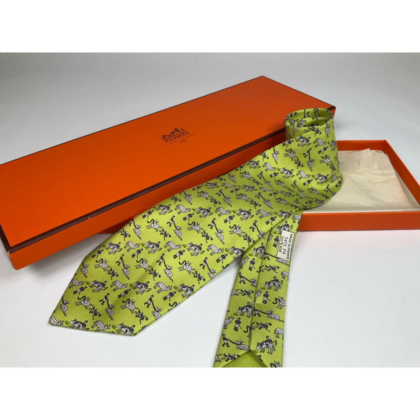 Men’s Hermès Donkey & Rider Tie REF: 5473 FA | No Box